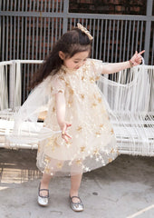 SD-3741G فستان النجوم المذهب بالدانتيل