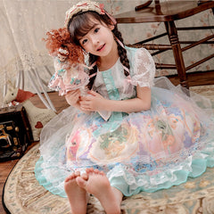 AO0304-47 فستان بناتي لوليتنا طبقات مميز مزين بالشيفون والدانتيل