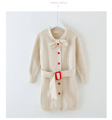 AO0519-61 فستان شتوي بناتي صوف تقيل ناعم ودافي