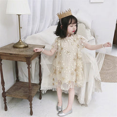 SD-3741G فستان النجوم المذهب بالدانتيل