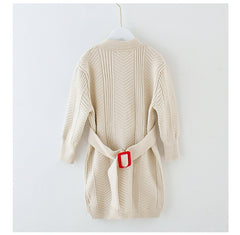 AO0519-61 فستان شتوي بناتي صوف تقيل ناعم ودافي