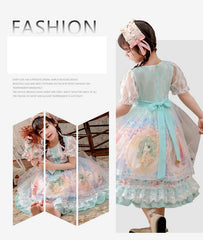 AO0304-47 فستان بناتي لوليتنا طبقات مميز مزين بالشيفون والدانتيل