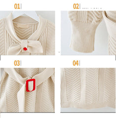 AO0519-61 فستان شتوي بناتي صوف تقيل ناعم ودافي