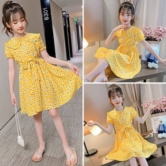 AO0402-16 فستان بناتي صيفي مورد