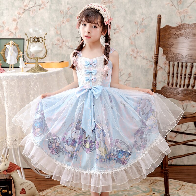 AO0304-57 فستان لوليتا مميز مزين بالشيفون و الدانتيل