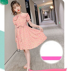 AO0402-16 فستان بناتي صيفي مورد