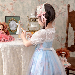 AO0304-48 فستان لوليتا طبقات مميز مزين بالدانتيل والشيفون