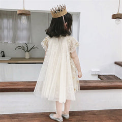 SD-3741G فستان النجوم المذهب بالدانتيل