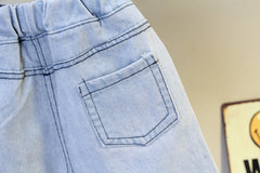 SS-2273B  طقم قطعتين ( بلوزة + شورت جينز )