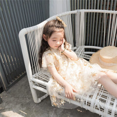 SD-3741G فستان النجوم المذهب بالدانتيل