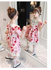 AO0402-37 فستان بناتي بارد بتفاصيل جميلة