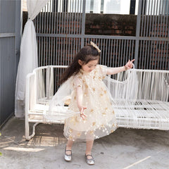 SD-3741G فستان النجوم المذهب بالدانتيل