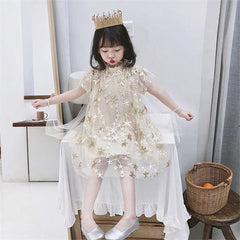 SD-3741G فستان النجوم المذهب بالدانتيل