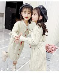 AO0519-61 فستان شتوي بناتي صوف تقيل ناعم ودافي