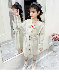 AO0519-61 فستان شتوي بناتي صوف تقيل ناعم ودافي