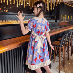 AO0402-37 فستان بناتي بارد بتفاصيل جميلة