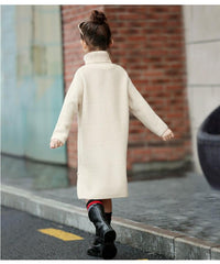 AO0519-70 فستان شتوي صوف تقيل ودافي بقبة جولف