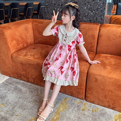 AO0402-37 فستان بناتي بارد بتفاصيل جميلة