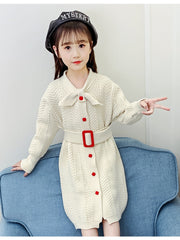 AO0519-61 فستان شتوي بناتي صوف تقيل ناعم ودافي