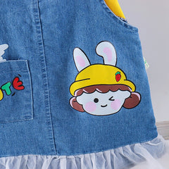 AO0402-29 فستان جينز مع بلوزة قطنية