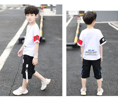 AO0402-76 طقم سبورت ولادي قطعتين ( بلوز + شورت)