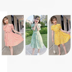 AO0402-16 فستان بناتي صيفي مورد