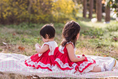 AO1128-46 فستان لوليتا بجي عدة طبقات مع نفشة