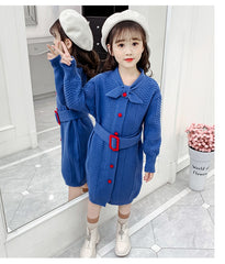 AO0519-61 فستان شتوي بناتي صوف تقيل ناعم ودافي