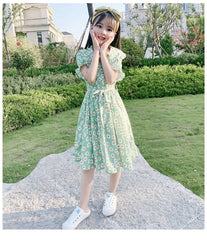 AO0402-16 فستان بناتي صيفي مورد