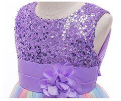 AO0304-14 فستان بناتي طبقات مزين بالترتر لكل المناسبات