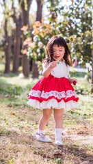 AO1128-46 فستان لوليتا بجي عدة طبقات مع نفشة