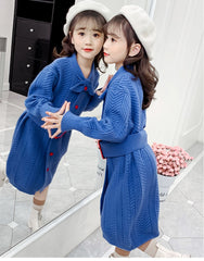 AO0519-61 فستان شتوي بناتي صوف تقيل ناعم ودافي