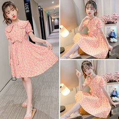 AO0402-16 فستان بناتي صيفي مورد