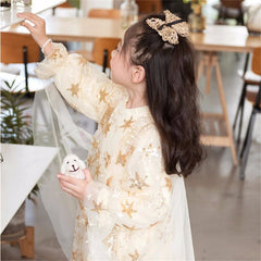 SD-3741G فستان النجوم المذهب بالدانتيل