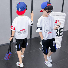 AO0402-76 طقم سبورت ولادي قطعتين ( بلوز + شورت)