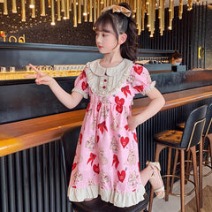 AO0402-37 فستان بناتي بارد بتفاصيل جميلة