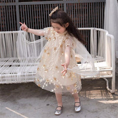 SD-3741G فستان النجوم المذهب بالدانتيل