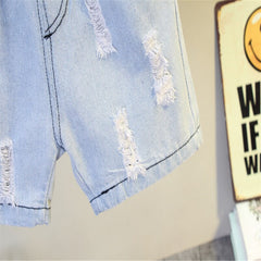 SS-2273B  طقم قطعتين ( بلوزة + شورت جينز )