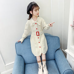 AO0519-61 فستان شتوي بناتي صوف تقيل ناعم ودافي