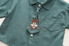 AS-3005B طقم ولادي 4 قطع ( قميص + فست صوف + بنطلون جينز + جرافة )