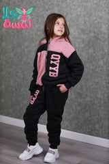 HBC040924-5 طقم بناتي شتوي تقيل مبطن فرو قطعتين ( جكيت + بنطلون)