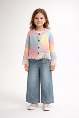 RM171223-42 طقم بناتي قطعتين (جكيت صوف + بنطلون جينز )