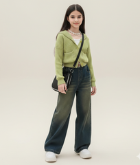 RM171223-23 طقم بناتي قطعتين (جكيت صوف +بنطلون جينز )