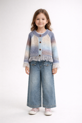 RM171223-42 طقم بناتي قطعتين (جكيت صوف + بنطلون جينز )