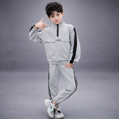 طقم سبورت قطن ولادي قطعتين ( بلوزة + بنطلون) AS-1995B