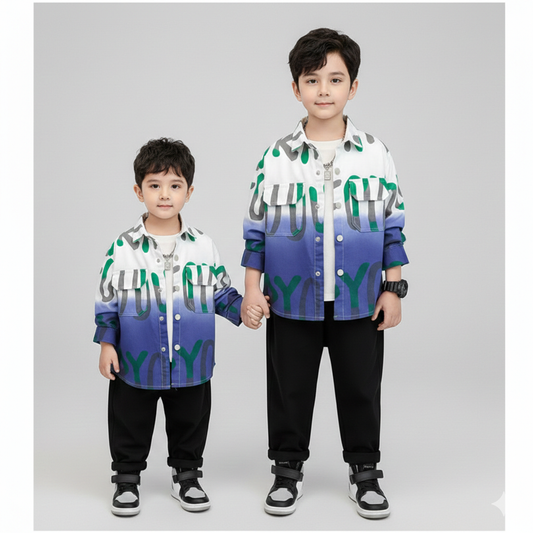 طقم ولادي قطعتين ( جكيت جينز + بنطلون كتان) قماش جودة ممتازة ناعم ومريح للحركة RM1227-25