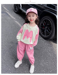 SSN040924-42  طقم ولادي قطن دافي خريفي ربيعي قطعتين (بلوزة + بنطلون )