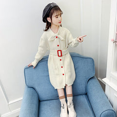 AO0519-61 فستان شتوي بناتي صوف تقيل ناعم ودافي