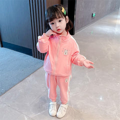 AO0519-58 تريننج بناتي قطن فخم بتجي قطعتين ( جكيت + بنطلون )