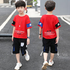 AO0402-76 طقم سبورت ولادي قطعتين ( بلوز + شورت)